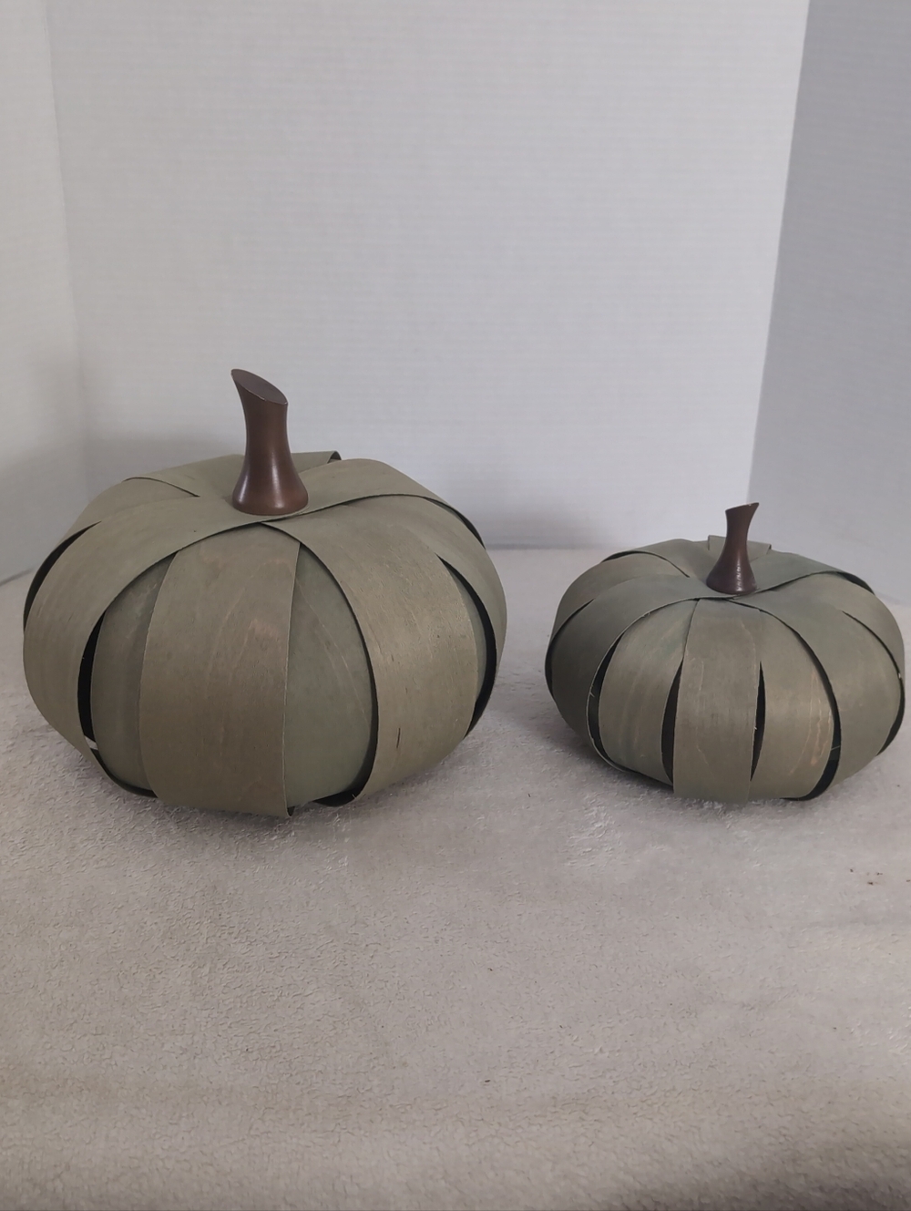 Longaberger Sage Maple Wood Splint Pumpkins Large 2011 Small 2010